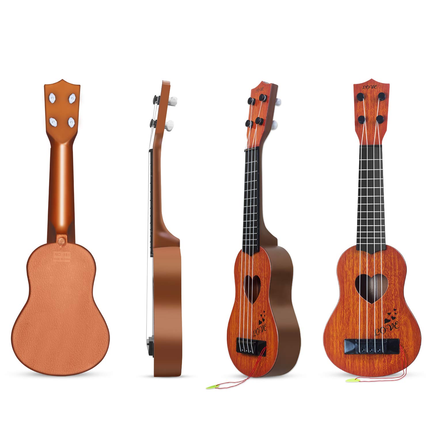 Kids Guitar Musical Toy Ukulele Classical Instrument(Brown), Wooden Play Guitar for Kids Aged 3 4 5 6 7 8 Year Old