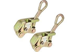 SINJEUN 2 Pack 0.5 T Cable Puller, Cable Grip Wire Rope Jaw Puller with Swing Latch, Steel Cable Puller Tool for 1/32-3/8 Inch Wire Rope, Maximum Load 1102 Lbs