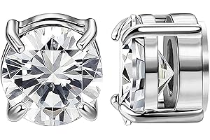NEWITIN Magnetic Stud Earrings for Men Clip on Earring Stainless Steel Magnet Earring Unisex Non Piercing CZ Hoop Cross Diamond Magnetic Earrings for Men Women