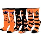 TeeHee Novelty Happy Halloween Fun Crew Socks for Women 3-Pack