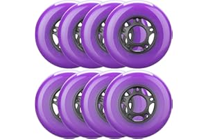 WHEELCOME 8-Pack Inline Skate Wheels Outdoor Indoor Roller Blade Wheels 85a Roller Hockey Wheels 64mm 70mm 72mm 76mm 80mm Inline Wheels Replacement for RipStik, Luggage, Scooter, etc