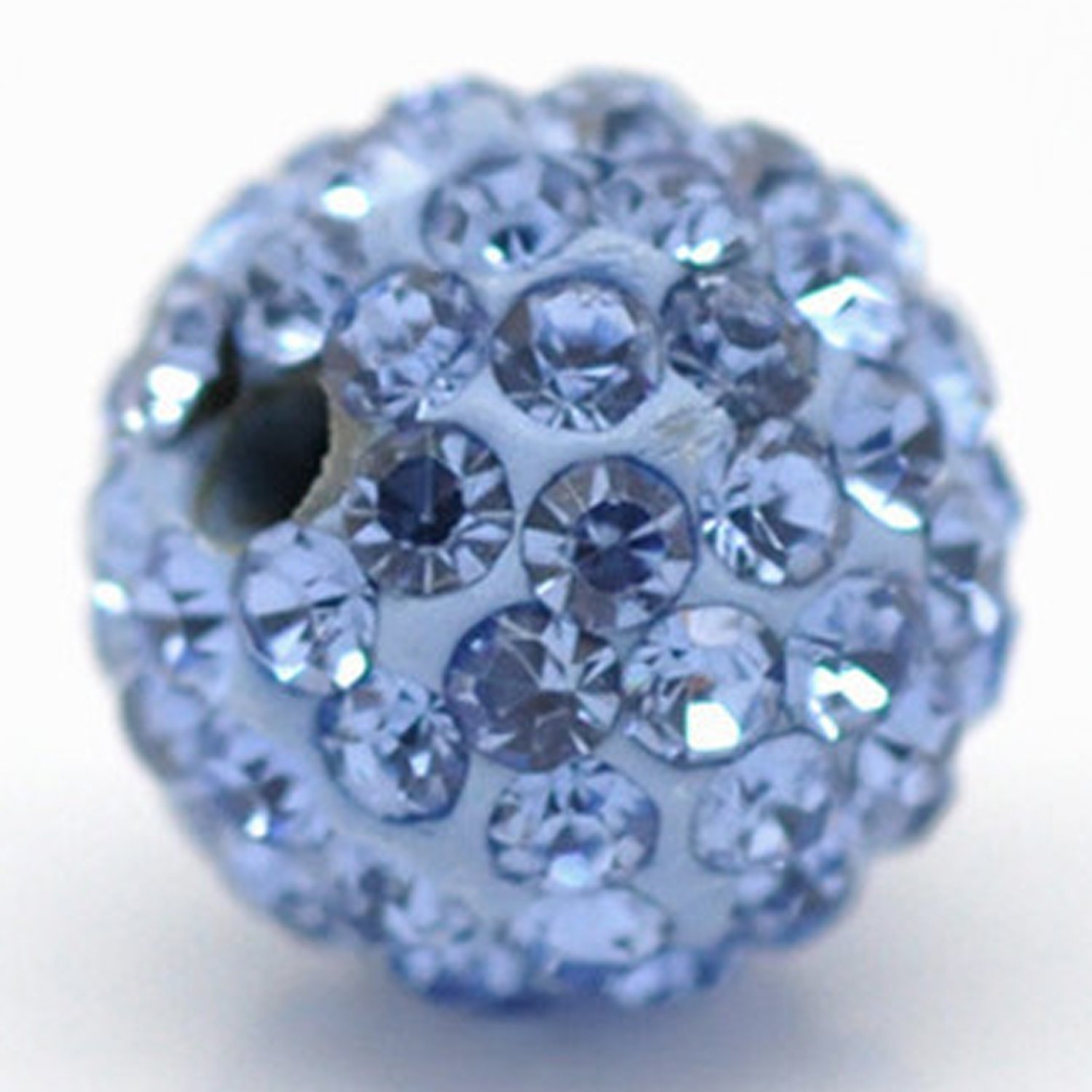 RUBYCA Pave Czech Crystal Disco Ball Clay Beads fit Shamballa Jewelry (20pcs, 10mm, Light Sapphire Blue)