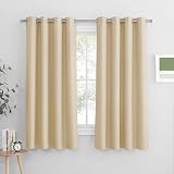 PONY DANCE Kids Energy Saving Curtains 2 Panels 46x60 Biscotti Beige