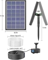 Biling Solar Water Fountain 3.5W for Bird Bath 6 Nozzles DIY Garden Pump view 7