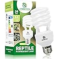 REPTI HOME UVB Reptile Light 5.0, 26W Tropical and Sub-Tropical UVA UVB Bulb for Reptiles, Tropical Terrarium Compact Fluorescent Lamp, Reptile UVB Light Bulb for Chameleons, Iguanas, and Turtles