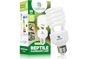 REPTI HOME UVB Reptile Light 5.0, 26W Tropical and Sub-Tropical UVA UVB Bulb for Reptiles, Tropical Terrarium Compact Fluorescent Lamp, Reptile UVB Light Bulb for Chameleons, Iguanas, and Turtles