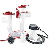 RectorSeal EZ Trap 83626 Combo Kit With Clear Trap and Overflow Switch With Brush, 600 Series, For Light Duty Applications, Easy Installation, HVAC, 3/4"" w/48"" Cable