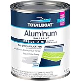 TotalBoat Aluminum Boat Marine Topside Paint - Light Gray Quart | Durable Marine-Grade Paint for Aluminum &amp; Galvanized Steel; Canoes, Pontoons, Jon Boats, Trailers &amp; More; No Primer Needed