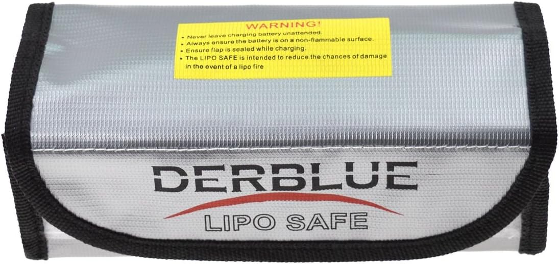 DerBlue 2pcs Fireproof Explosionproof Lipo Battery Safe Bag Lipo Battery Guard Safe Bag（185x75x60mm）: Home Audio & Theater