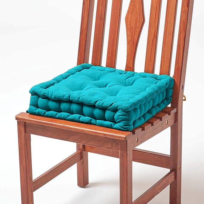 Stuhlkissen Mit Bändern 4er Set - Memory-Schaum Sitzkissen 40x38cm Naturleinen