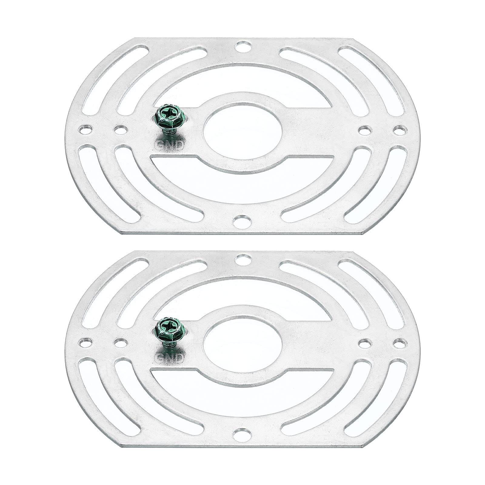 PATIKIL Light Fixture Mounting Bracket, 2 Pack Light Crossbar Ceiling Fan Mount Plate Universal with Ground Screw for Chandelier Lamp, Silver