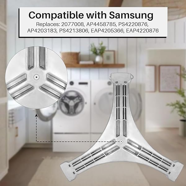DC97-15491A WASHER FLANGE SHAFT ASSEMBLY COMPATIBLE WITH SAMSUNG WASHING MACHINE WITH DC60-40137A SPIDER HEX BOLT (6 PACK) 3 YEAR WARRANTY