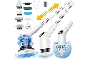 CTMAST Electric Spin Scrubber, Shower Scrubber with Extendable 53.3'' Arm | 3-Speed, 8 Brush Heads | Versatile Power Scrubber for Bathroom, Shower, Tub, Tile, and Car