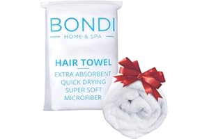 Bondi SPA Microfiber Hair Towel – Dries Hair 50% Faster – Anti-Frizz – Highly Absorbent & Super Soft - XL (42 x 22) - Rectang