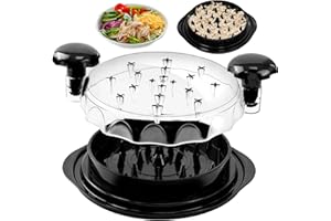 AUKNEY Upgrade Chicken Shredder Tool Twist, 9.8" Clear Lid Large Hand Held Twist Meat Grinder, Non-Slip, Heat Resistant, Dishwasher Safe, Ergonomic Handle for Chicken Breasts Beef Pork, BPA Free