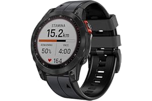 Abanen Quick Fit Silicone Watch Bands for Garmin Fenix 8 51mm / Fenix 7X / Fenix 6X / Fenix 5X / Instinct 2X,Soft Sport Bicolor Waterproof Wristband Strap for epix Pro 51mm,Tactix 7 Pro