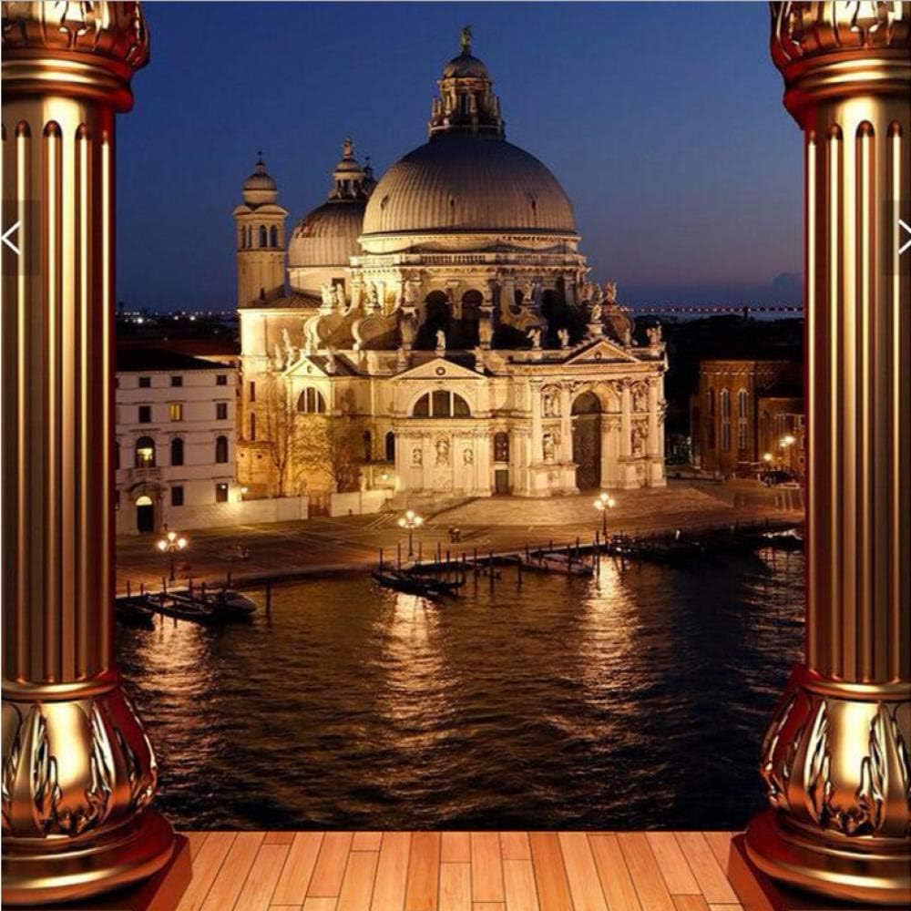 Amazon Zwlbp カスタム3d写真の壁紙ヨーロッパの城の夜景リビングルーム入り口廊下アート壁画壁紙 280x0cm 壁紙