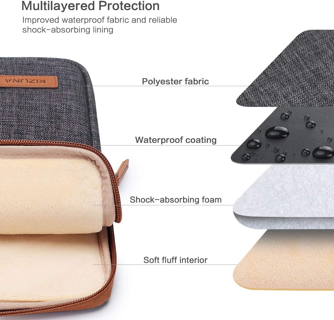KIZUNA iPad Sleeve 9.7 10 Inch Tablet Case Water Resistant Notebook Carrying Handle Bag for 9.7" -11" iPad Pro M2/10.9" iPad A14/10.5" Surface Go 3/10.5" Galaxy Tab S6/10.8" Huawei M5 Pro - Image 5