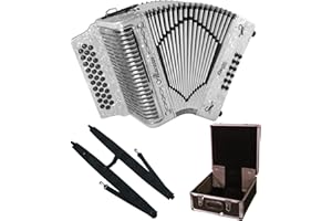 Alacran AL3112 Accordion Package: 31 Button, 12 Bass Accordion with Rigid Case and Adjustable Straps (Sol/GCF, White Pearl)