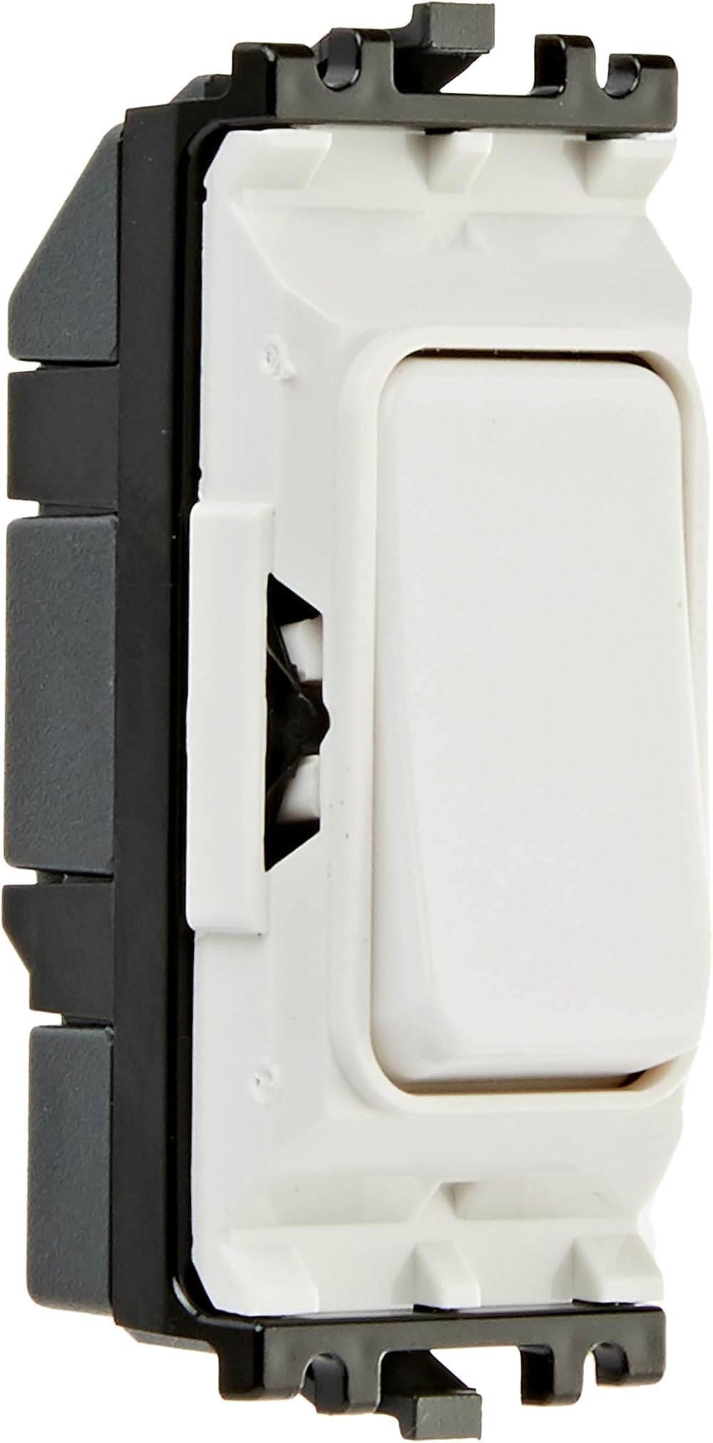 MK Edge 10 Amp SP 1 Way White Switch Module with Plastic Rocker