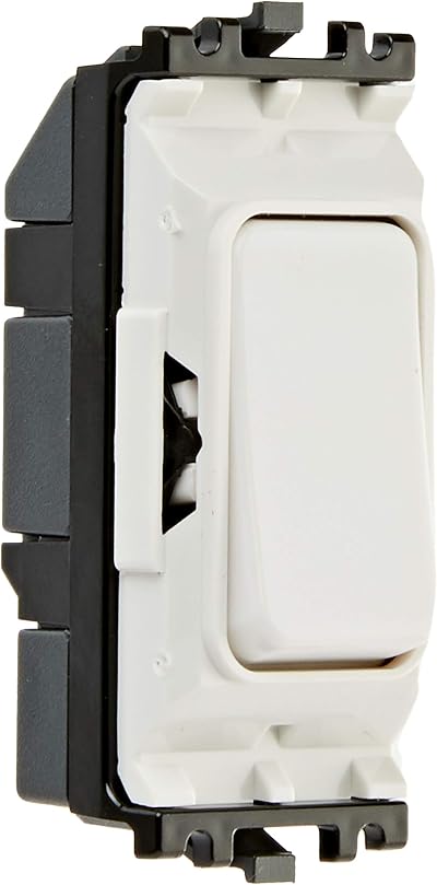 MK Edge 10 Amp SP 1 Way White Switch Module with Plastic Rocker