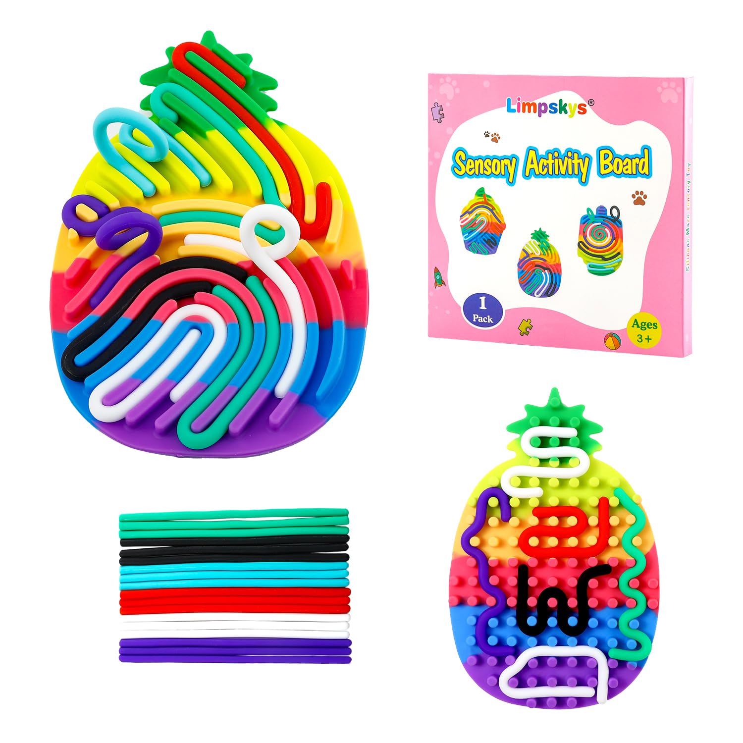 Photo 1 of Sensory Activity Board, Silicone Maze Sensory Toy ,Sensory Toys for Kids with Autism,Quiet Fidget Toys,Fidget Toys Adults, Quiet Touch Toy, Great for Ages preschoolers to Adults ,with 18 Strings
