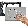 Lychee Light Dual Flush Valve Actuator Plate Compatible with Geberit 115.770.46.5, Matte Chrome Plated. Concealed Cistern Toilet Repair Parts and Replacements.