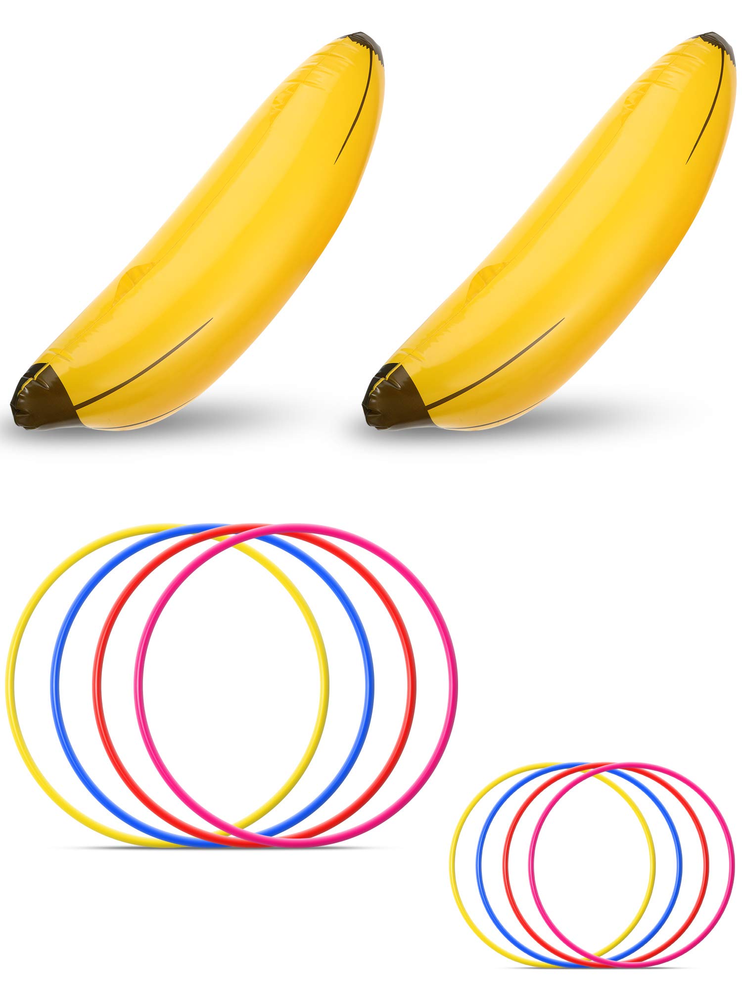 Photo 1 of 10 Pcs Bachelorette Party Game Banana Ring Toss Game Kit, Include 2 Pieces Banana with 8 Pieces Plastic Toss Rings for Swimming Pool Decorations