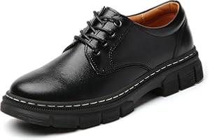 MXIKOCI Womens Oxford Shoes Platform Classic Leather Non Slip Dressy Shoes Chunky Comfortable Business Shoes for Work Casual Office