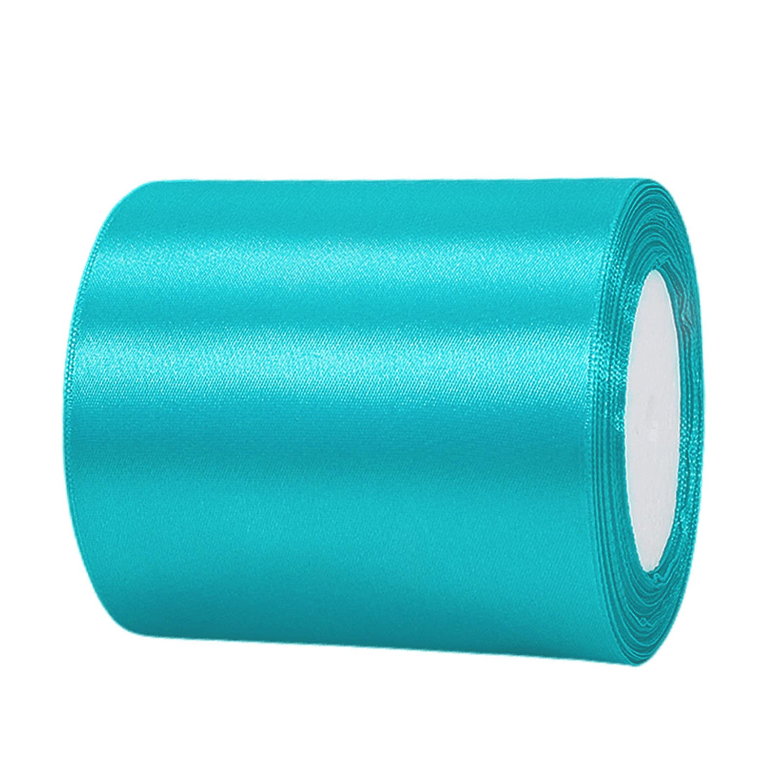 100mm Wide Thick Peacock Blue Ribbon for Gift Wrapping,22m 4Inch Large Fabric Satin Ribbon Blue Bow for Gift Wrapping,Ribbons for Crafting,Bouquets,Wedding,Car,Presents,Cake,Christmas Decorations