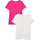 Amazon Essentials Women's Regular-Fit Short-Sleeve T-Shirt (Crewneck and V-Neck Options), Multipacks