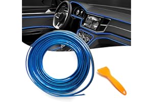 QUICTO Car Interior Trim Strips, 33ft Car Decoration Door Dashboard, Universal Electroplating Design cInterior Trim Accessories with Installing Tool (Blue)