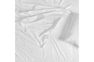 100% Organic Cotton-Off-White Percale Flat Sheets-190x200cm-Hotel Sheets-Pack of 1,2,4 (1)