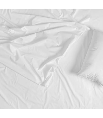 Whisper Organics 500 Thread Count Organic Cotton Flat Sheet - GOTS Certified, King Size, White