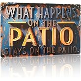 Patio Decor Metal Signs- Outdoor Decor for Patio Funny Metal Signs 8x12 Inch