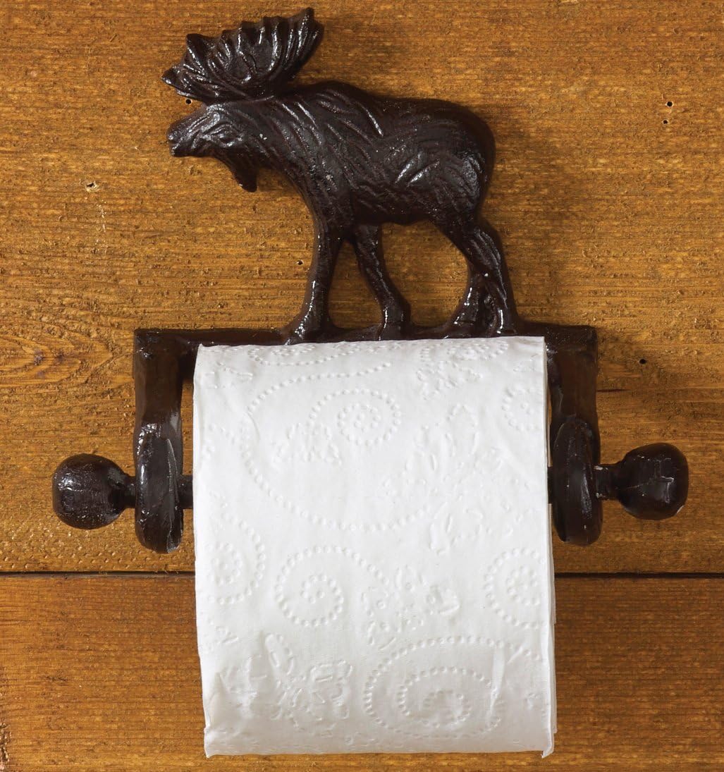 Amazon Com Park Designs Cast Moose Toilet Paper Holder Brown 5 5 H X 7 5 W X 4 5 D Home Kitchen
