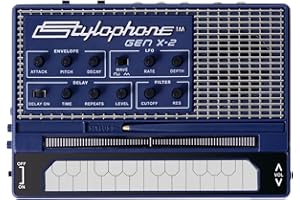 Stylophone GENX-2 Portable Analogue Synthesizer with Built-in Speaker, LFO, Filter, Analogue Delay and CV/Gate Output | Synthesizer Keyboard | Synth Musical Instrument