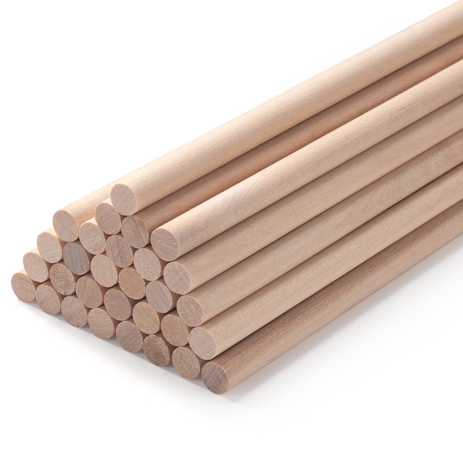Photo 1 of Wooden Dowels Wooden Sticks for Crafts 5/16" x 15", 30 PCS Wood Dowel Rods, Wood Sticks for Crafting, Macrame Dowels, Unfinished Round Hardwood Stick for Tiered Cake Support and Wedding Ribbon Wands