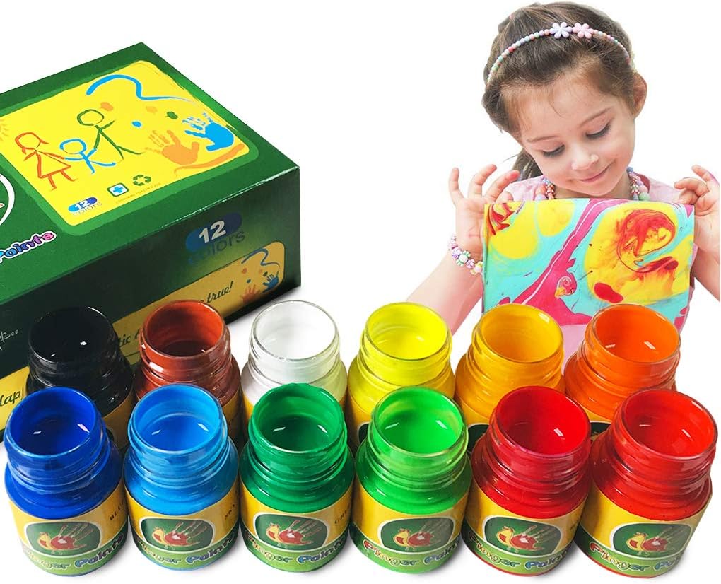 iMustech Finger Paints for Toddlers Non Toxic & Washable,12 Colors Kids Paint Set for Fun Art Supplies for Preschoolers,Arts & Crafts Supplies: Arts, Crafts & Sewing