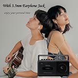 Gelielim Portable Cassette Player Boombox AM FM Radio Tape Recorder Brown view 3