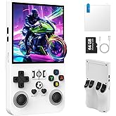 R36MAX Retro Handheld Game Console, Portable Retro Gaming Console 4.0'' IPS HD Screen and Linux System, Support 30+ Emulator and 64GB TF Card Video Game Consoles, 4000mAh Battery (White 64GB)