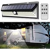 CCBASEBALL Solar RV Porch Light, 118 LED Motorhome Motion Sensor RV Exterior Lights with Remote Control, Waterproof Camper Outdoor Lights for Motorhome Travel,Travel Trailers, Camper, Food Trucks
