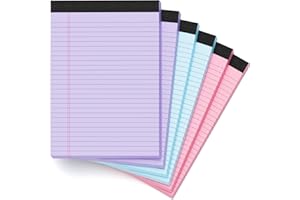 Zaviko Colored Legal Pads 8.5 x 11, 6 Pack Writing Pads 8.5 x 11, Note Pads 8.5 x 11 College Ruled, Easy Tear-Off Colored Note Pads, 30 Sheets/Pack, Lined Paper Pads 8-1/2 x 11 for Office Supplies