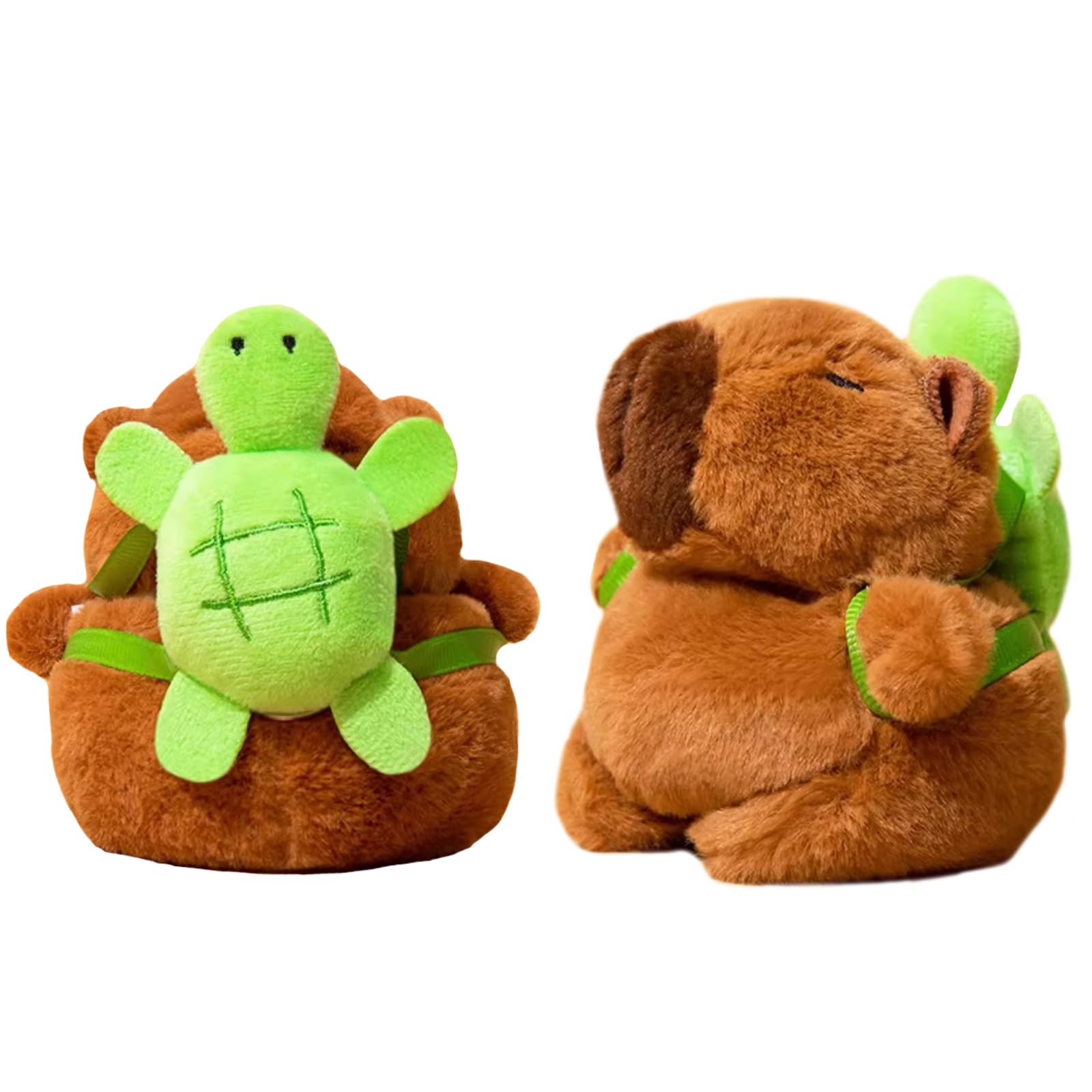 QoKcoahn Cute Cartoon Plush Case for AirPods 4 4rd Generation Case,3D Kawaii Fluffy Turtle Capybara Soft Silicone Cover with Keychain Cool Funny Boys Girls Women for AirPods 4