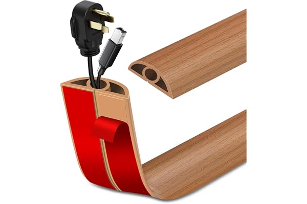 Floor Cord Cover Self Adhesive Cord Hider Extension Cord Covers for Power Cord Protector Cable Management Prevent Cable Trips