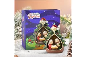 MAGICSCULP Mini Christmas Nativity Scene Set - Collectible Holy Family Figurine with Baby Jesus Mary Joseph in Manger, Ideal Religious Gift for Indoor Tabletop Holiday Decorations, 4.3" H