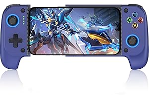 Mocagen Wireless Mobile Gaming Controller, Phone Controller for iPhone/Android with Big Grip,Led Light,Hall Effect Joysticks, Cell Phone Slide Controller for Handheld Gaming