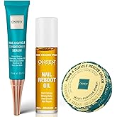 Onsen Nail & Cuticle Rescue Kit | Conditioner Serum, Repair Oil & Cuticle Balm - Tsubaki, Shea Butter, Jojoba | Strengthens Nails, Softens Cuticles, Hydrates Skin - Nail & Cuticle Rescue Kit