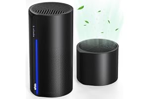 Afloia Air Purifier with Humidifier Combo, 2 in 1 3-Stage Filters for Bedroom Pets Hair Smoker Odors, Evaporative Humidifier, Auto Shut Off, Quiet Air Cleaner with Seven Color Light, Black