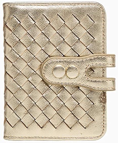 Amazon Co Jp 牛革純正レザークレジットカードホルダー財布 男性織りデザインビジネスの高級idパスポートカード財布 色 ゴールド ホーム キッチン